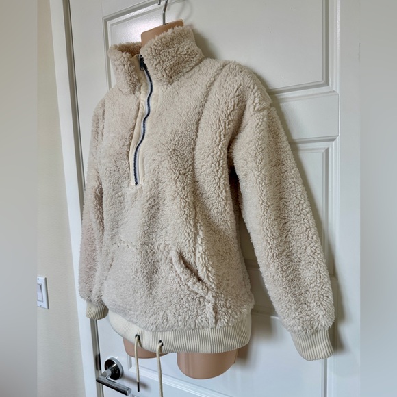 Next UK Cream Sherpa Fleece Jacket, size XS - Picture 4 of 8
